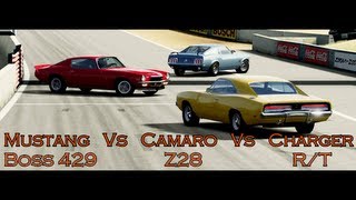 Forza Motorsport 4 Battle  S2E12 Mustang Boss 429 Vs Camaro Z28 Vs Charger RT [upl. by Brunhilda867]