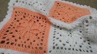 Colcha Crochet en Cuadro para Bebé [upl. by Follansbee]