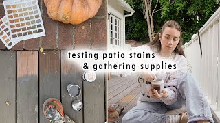 starting our patio makeover testing stains amp gathering supplies [upl. by Krystalle251]