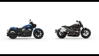 Sportster S vs Scout Bobber  Harley vs Indian [upl. by Ahsiemac]