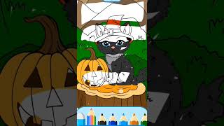 Hollowing cat colouring🐈‍⬛art shortvideos [upl. by Yentrac82]