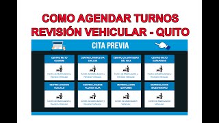 Como agendar turnos para Revisión Técnica Vehicular  Quito ANT AMT TURNOS [upl. by Emersen860]