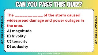 Sentence Completion Quiz Explanations Included [upl. by Hodge]