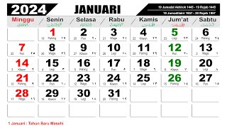 KALENDER TAHUN 2024 LENGKAP DENGAN LIBUR NASIONAL [upl. by Leontine]