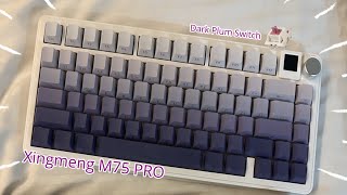 Thocky Gasket 75 Keyboard with Custom Screen  Xingmeng M75 pro Review  Dark Plum Linear Switch [upl. by Araj35]