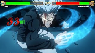 Garou VS Tanktop Master With Healthbars  One Punch Man [upl. by Arias289]