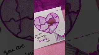 How to make valentines day card💗🧩  DIY Valentines Day Card  fati craft world [upl. by Aisatan537]