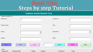 Excel VBA UserForm  Add Data  Reset  Exit  Search  Update  Delete [upl. by Teresita]