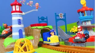 Paw Patrol Spielzeug Neue Zug Roll mit Feuerwehrmann Marshall Chase amp Ryder für Kinder [upl. by Jeramie]