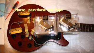 Gibson Les Paul DC P90s to Mini Humbuckers conversion  install  swap START to FINISH [upl. by Etnaled142]