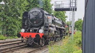 70000 Britannia arriving and departing at Windsor amp Eton Riverside  280524 [upl. by Larimer]