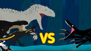 Indominus rexIndoraptor and Scorpius rex vs Night feeder  AUTO RPG Anything [upl. by Netsrejk]