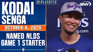 Kodai Senga reacts to being named Mets NLDS Game 1 starter vs Phillies  SNY [upl. by Kostival]