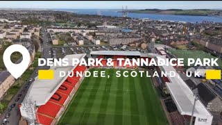 Dundee United amp Dundee FC Dens Park amp Tannadice Park Stadiums 4K Drone Footage [upl. by Matland]