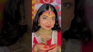 Maa Durga Makeover ❤️  Durga Puja  Navratri Special look  makeup durgapujamakeup ashortaday [upl. by Aterg448]