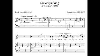 Solveigs Sang  piano accompaniment [upl. by Kalil484]