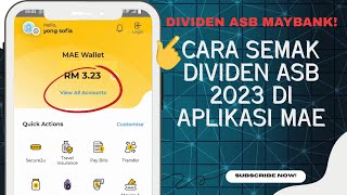 Cara Semak Dividen ASB Maybank di Aplikasi MAE  Check ASB Dividend in MAE App [upl. by Esilahc570]