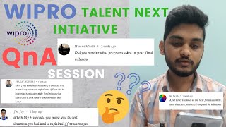 QnA session on wipro talent next intiative  wipro drive  wipro placements  jobs in wipro [upl. by Addie]