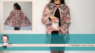 Tutorial uncinetto cardigan Van Gogh mattonelle esagonali [upl. by Earl]