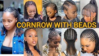 Look more younger with these cornrow braids hairstyles  cornrow with beads  Braids Hairstyles [upl. by Barbe229]