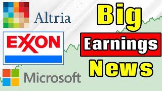 Earnings Reports from Microsoft Altria Group and Exxon Mobil [upl. by Gilmour]