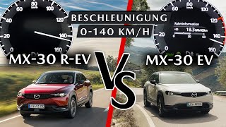 0  140 kmh Test Mazda MX30 EV 145 PS vs MX30 REV 170 PS  GPS Timer Beschleunigung [upl. by Orfinger]