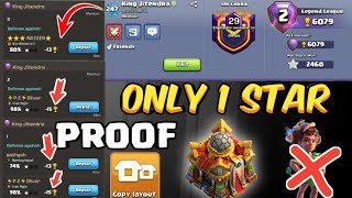 6k Proof Only 1 Star Th16 War Base 20249 Defense Replay Proof LINK Th16 Legend Base With Links [upl. by Neale]