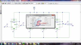 4 bit asynchronous counter using JK flip flop IC in pspice [upl. by Winer]