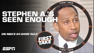 Stephen A GOES SCORCHED EARTH on complaints against NBA’s 65game policy 🔥  First Take [upl. by Stafford]