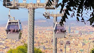 Awesome Barcelona Views Riding The Montjuïc Cable Car [upl. by Kissee494]