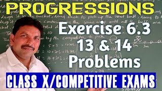 PROGRESSIONSEXERCISE 63  13 amp 14 PROBLEMSCLASS X [upl. by Snashall522]