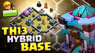 New BEST TH13 HybridTrophy BASE of 2024 ⚒️ INSANE Town Hall 13 Base Link  Proof Replays [upl. by Notyep]