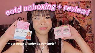 EOTD UNBOXING  REVIEW natural colored contacts for dark eyes [upl. by Calla881]