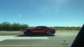 Tesla Model S Plaid vs 1000hp Hellcat Challenger [upl. by Aicened]