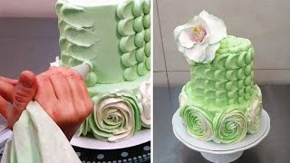 Swirl Roses and Petal Buttercream Cake How To Make by Cakes StepByStep [upl. by Cianca]