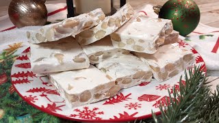 Homemade Torrone  Italian Nougat Candy  Christmas Recipe [upl. by Yelyr]