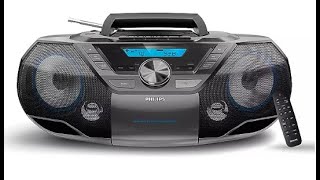 Philips AZ797T Portable CD Player with Cassette Aux in FM Radio MP3 unboxing test and review [upl. by Simonetta]