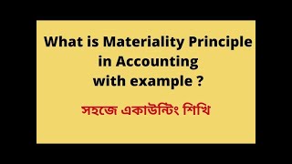 Materiality Principle EXPLAINED  By Saheb Academy [upl. by Hareema40]