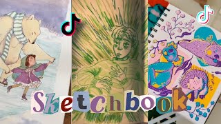 Ideas to fill your sketchbook  Art tiktok sketchbook tour  tiktok compilation [upl. by Annez]