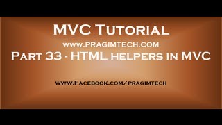 Part 33 Html helpers in mvc [upl. by Irahcaz]