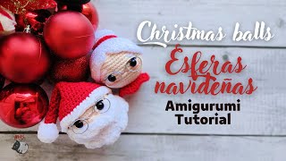 Esferas navideñas a crochet  Mamá y Papá Noel Amigurumi  Amis Tejiendo Momentos ENGSPA Subs [upl. by Idoc]