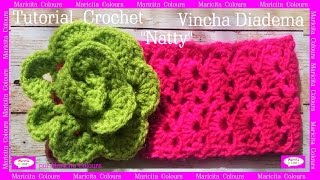 VINCHA BANDA A CROCHET BEBÉquotNattyquot  PARTE 1 MODELO 7 por Maricita Colours Tutorial Ganchillo [upl. by Tonnie73]