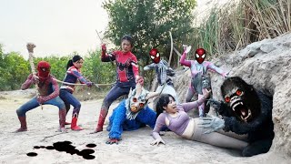 5 Brave SpiderMan destroy gorillas and horror 2horned monster to rescue the girl [upl. by Mack842]