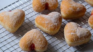 DONUTS RELLENOS DE FRAMBUESA RECETA SAN VALENTÍN  Dagny Bakes 👩‍🍳 [upl. by Irme]