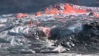 The lava lake of Erta Ale volcano overflows Danakil desert Ethiopia Nov 2010 [upl. by Sitruc]