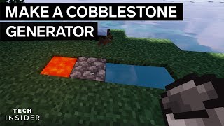 How To Make A Cobblestone Generator In Minecraft  Tech Insider [upl. by Yusem]