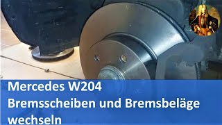 Mercedes W204 Bremsscheiben und Bremsbeläge wechseln [upl. by Nehtanoj39]