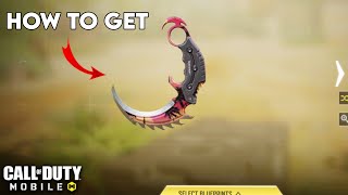 How to Get FREE Karambit in COD Mobile 😍 [upl. by Lleuqar]