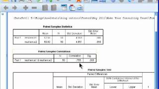 Paired Samples ttest  SPSS [upl. by Ladiv]