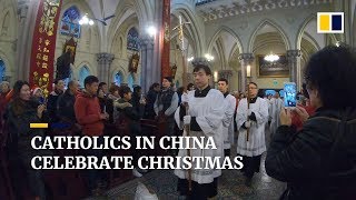 Catholics in China celebrate Christmas [upl. by Htebsle]